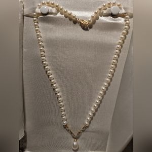 2 piece Set - 14 kt Gold Pearl & Diamond Earrings!!